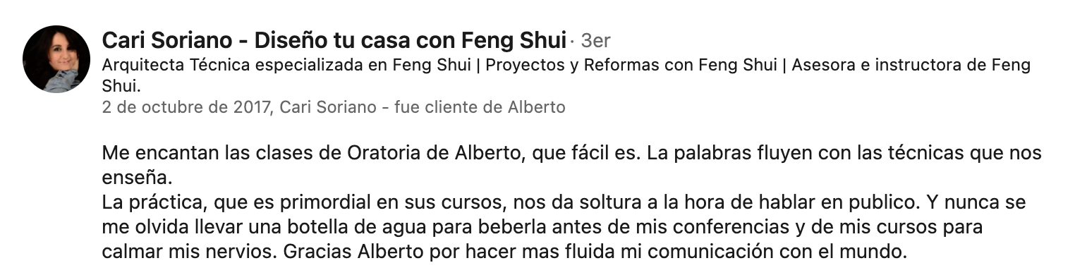 Recomendación en LinkedIn