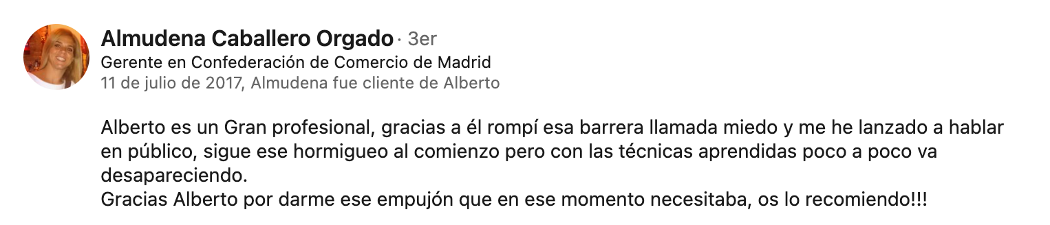 Recomendación en LinkedIn