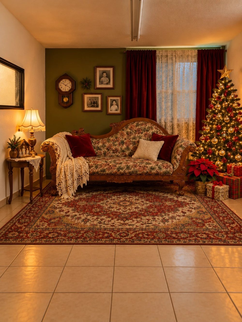 La sala de La Casita de Abuela, con los retratos en la pared (imagen ilustrativa)