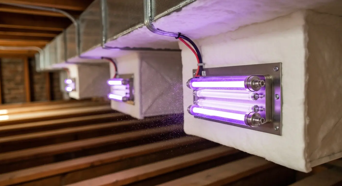UV light installation in ductwork