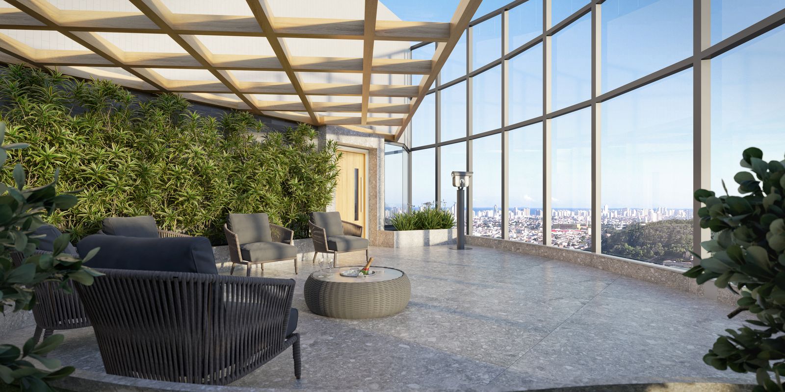 Sky garden (37º andar) do UNA Residence, em Bento Ferreira (perspectiva ilustrativa)
