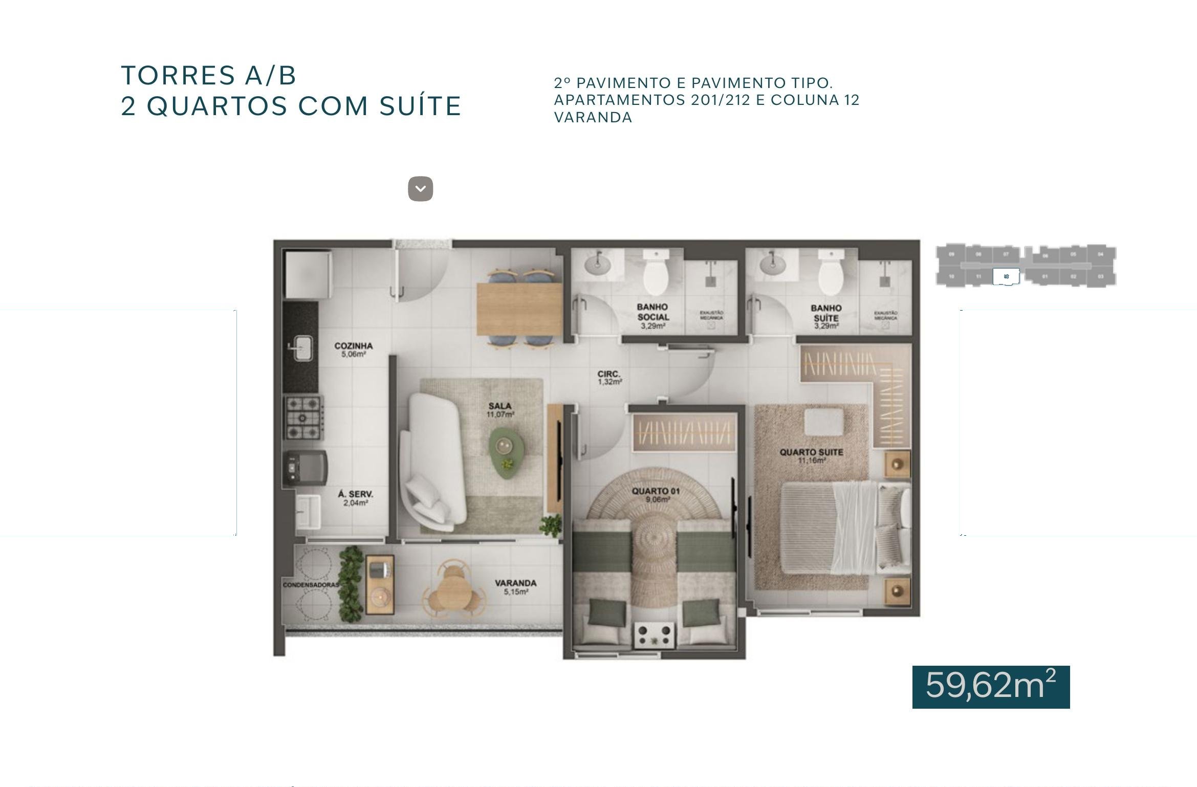 Miniatura Coluna 12 e aptos 201 e 212