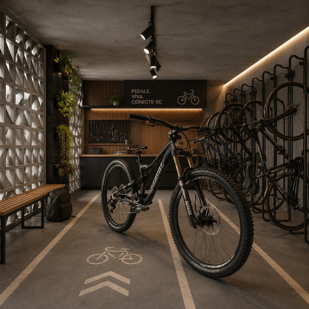 Bicicletário do Inizio Residencial, no Bairro de Fátima (perspectiva ilustrativa)