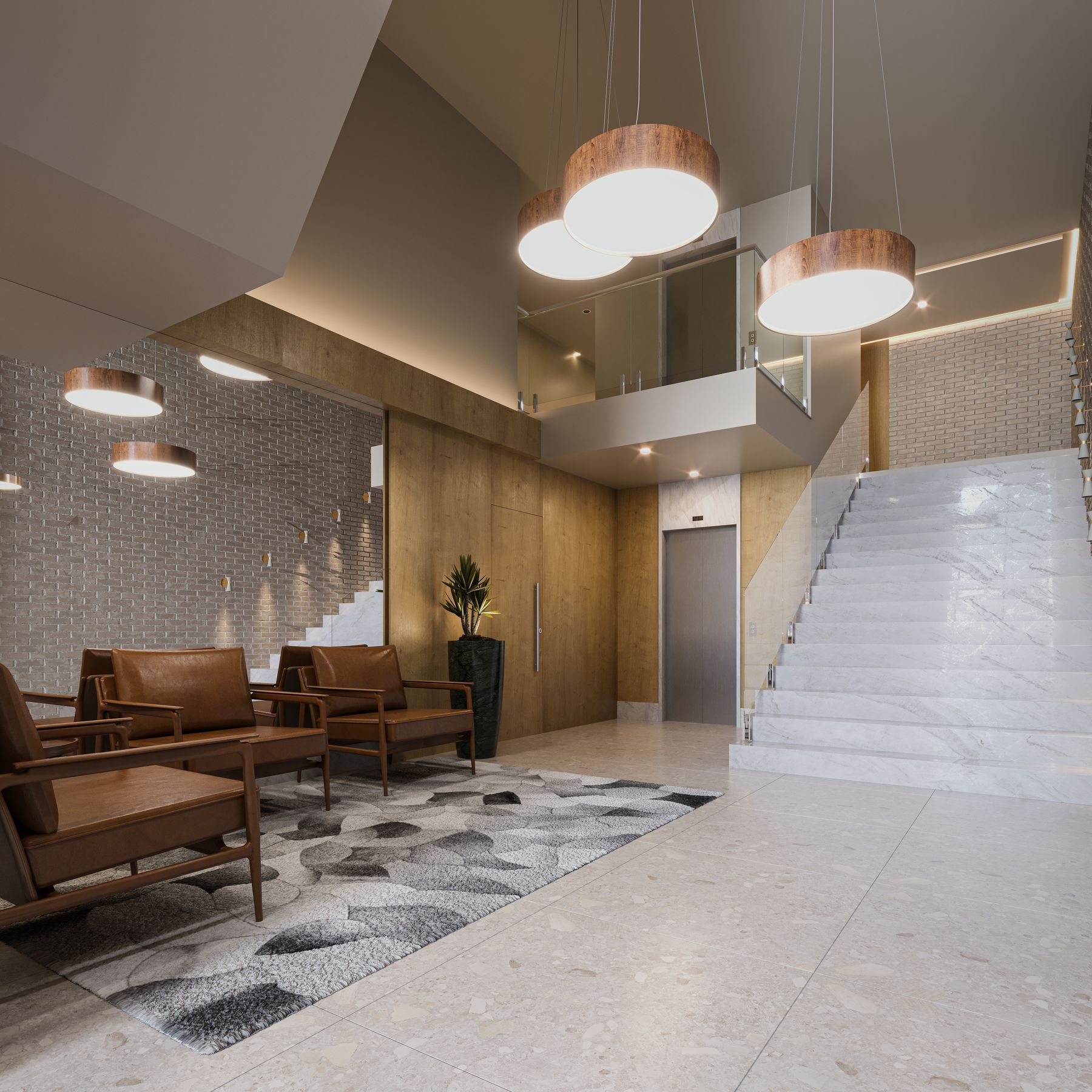 Lobby do RZ25 Residencial Club do RZ25 Residencial Club, em Jardim Camburi (perspectiva ilustrativa)