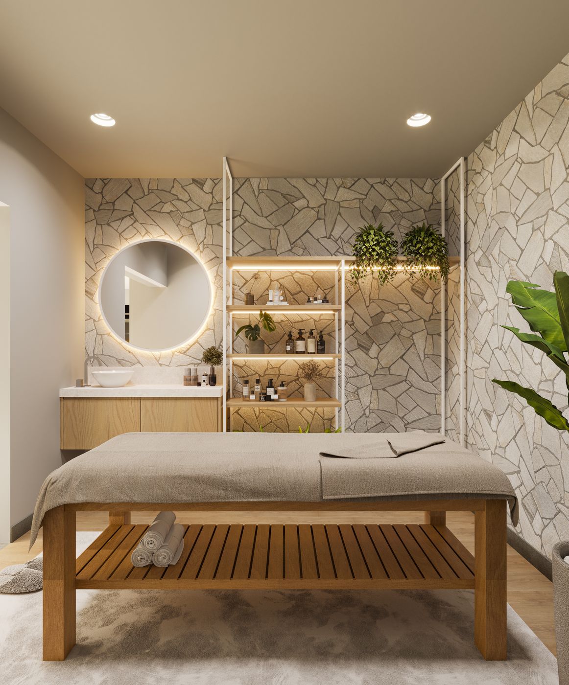 Espaço massoterapia do RZ25 Residencial Club, em Jardim Camburi (perspectiva ilustrativa)