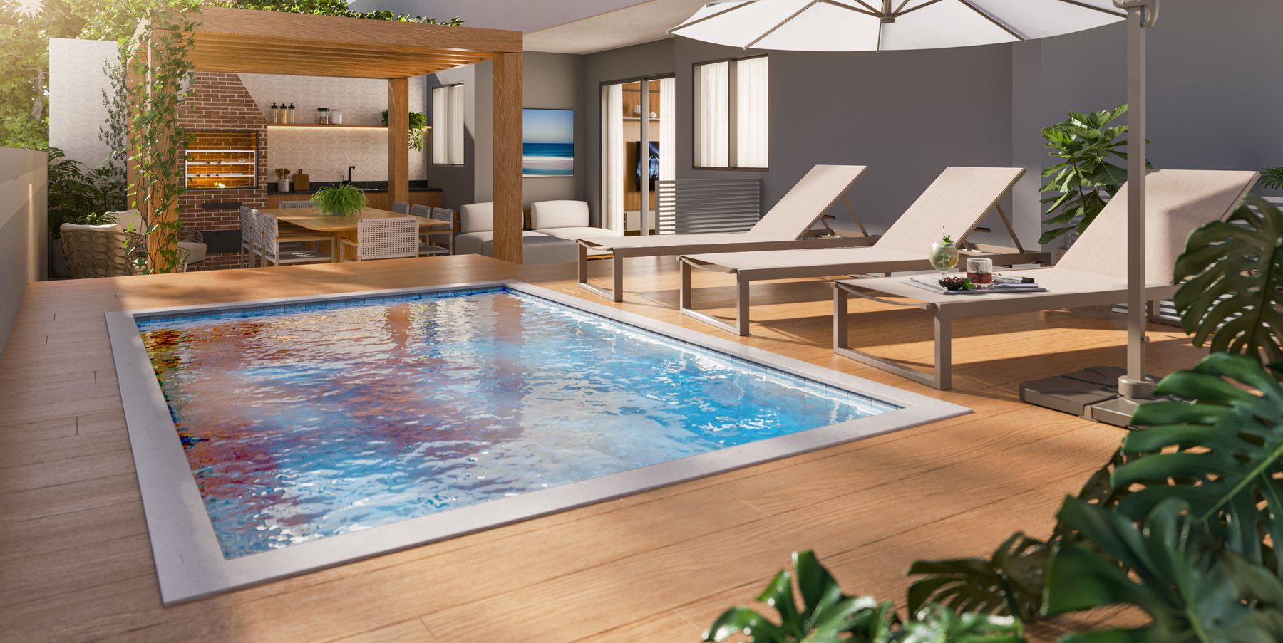 Garden do RZ25 Residencial Club, em Jardim Camburi (perspectiva ilustrativa)