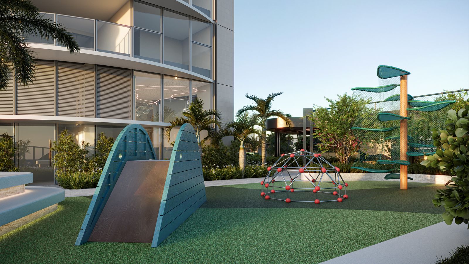 Playground do UNA Residence, em Bento Ferreira (perspectiva ilustrativa)