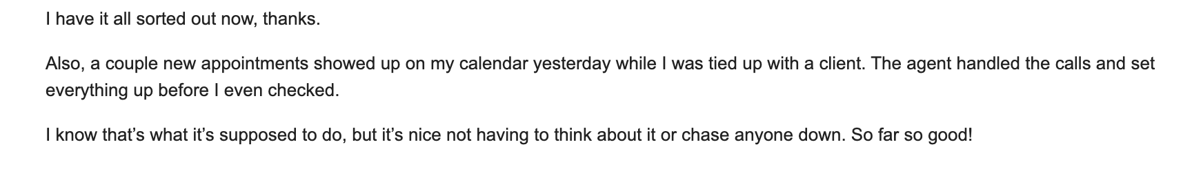 Customer feedback