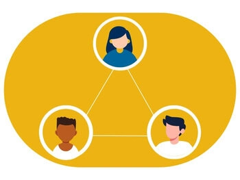 Illustration of network of people connected together with lines