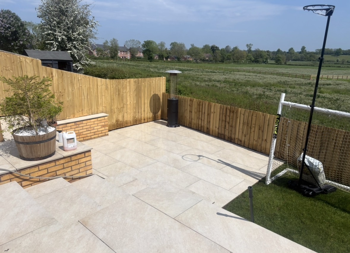 Completed garden landscaping project in Worcestershire