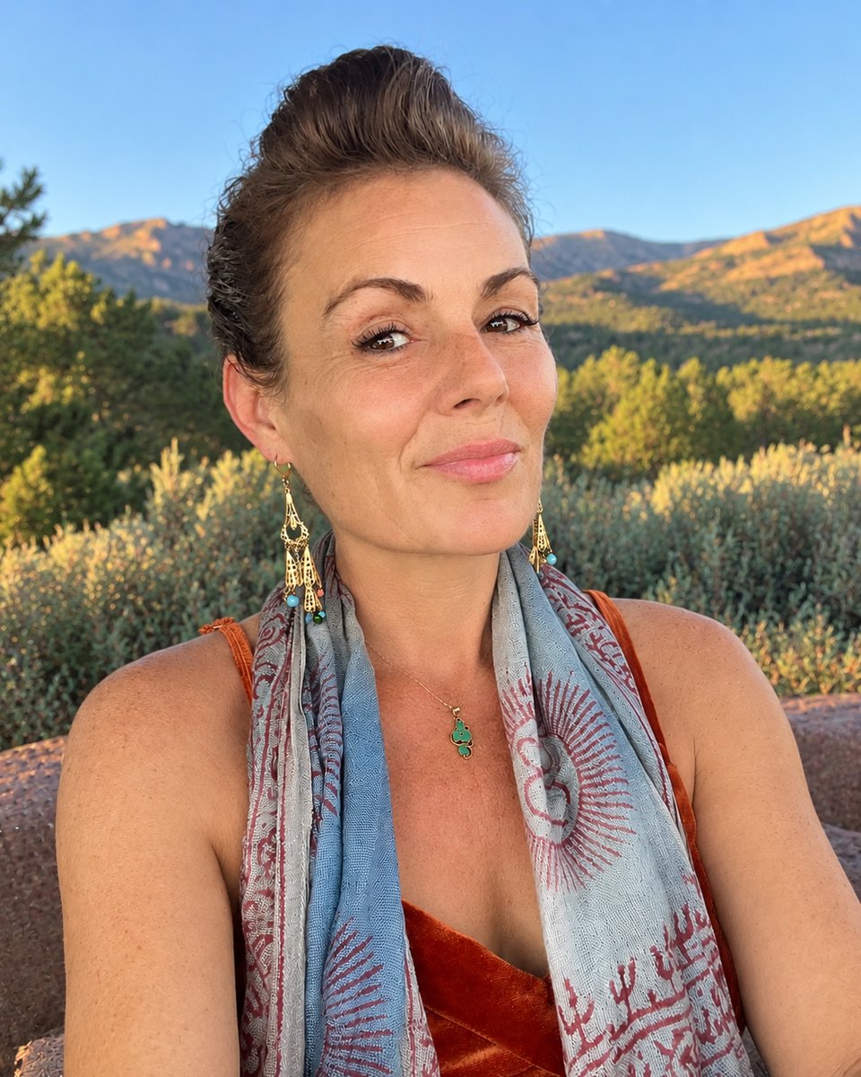 Brandy Jordan at sunset in the New Mexico mountains