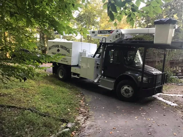 Bottoms Bridge Tree Service commercial fleet truck on site