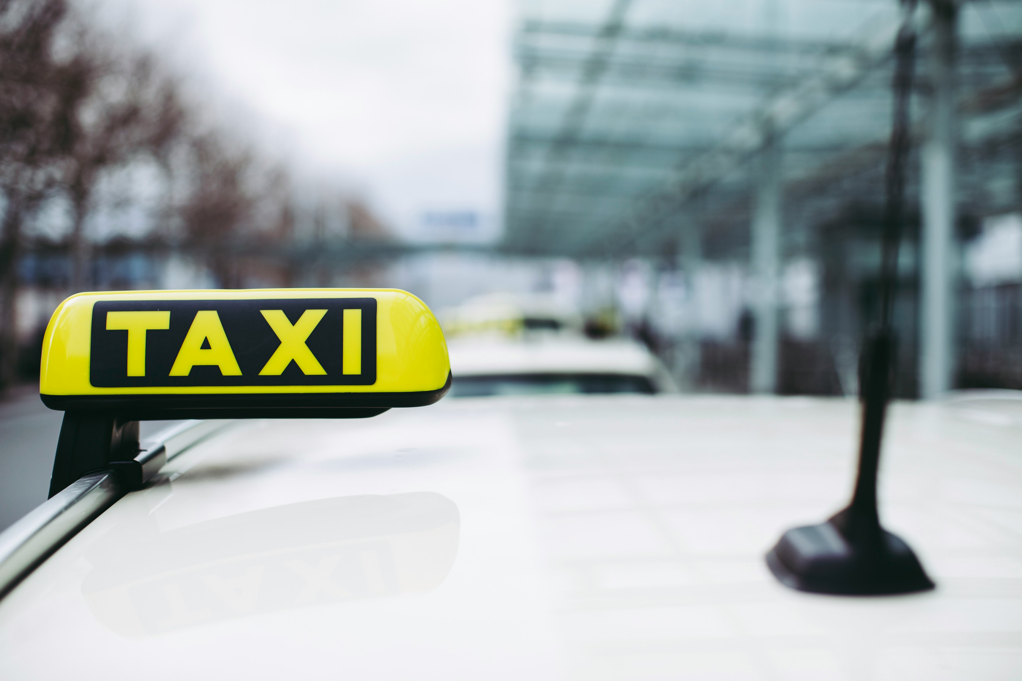taxi at an airport