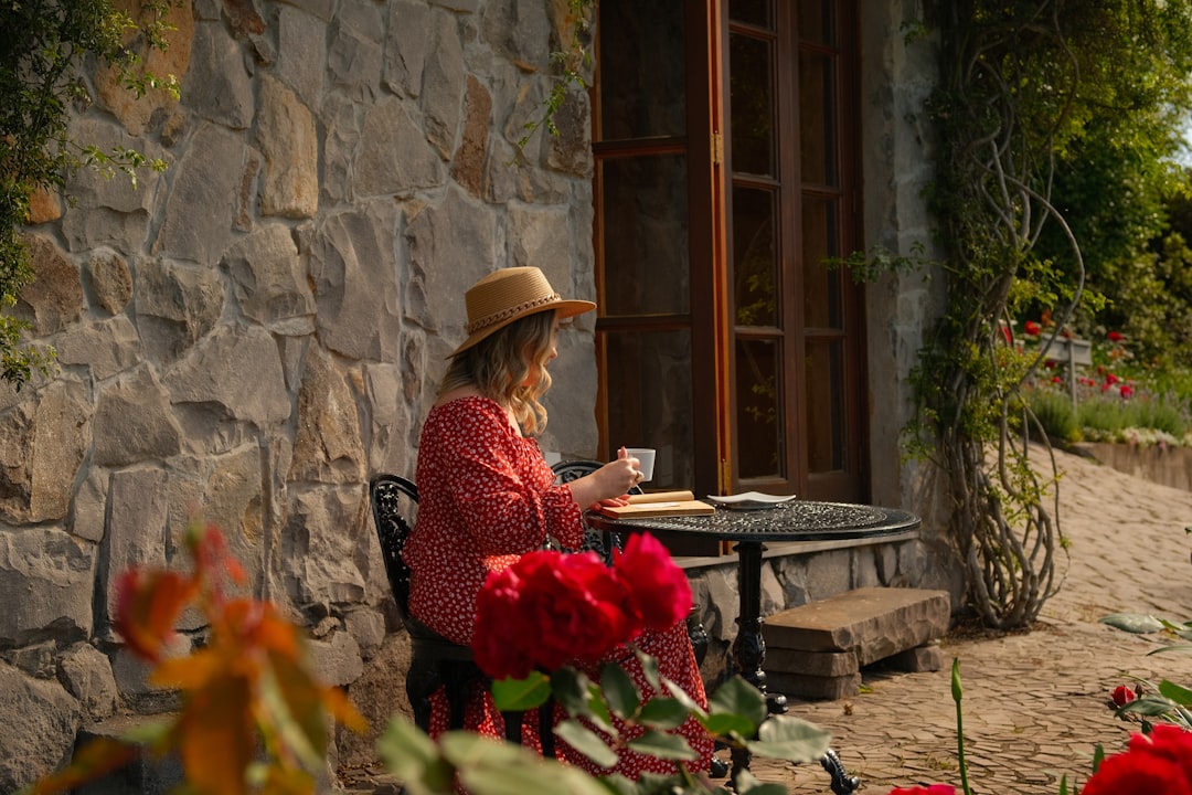 Mature woman in a cafe