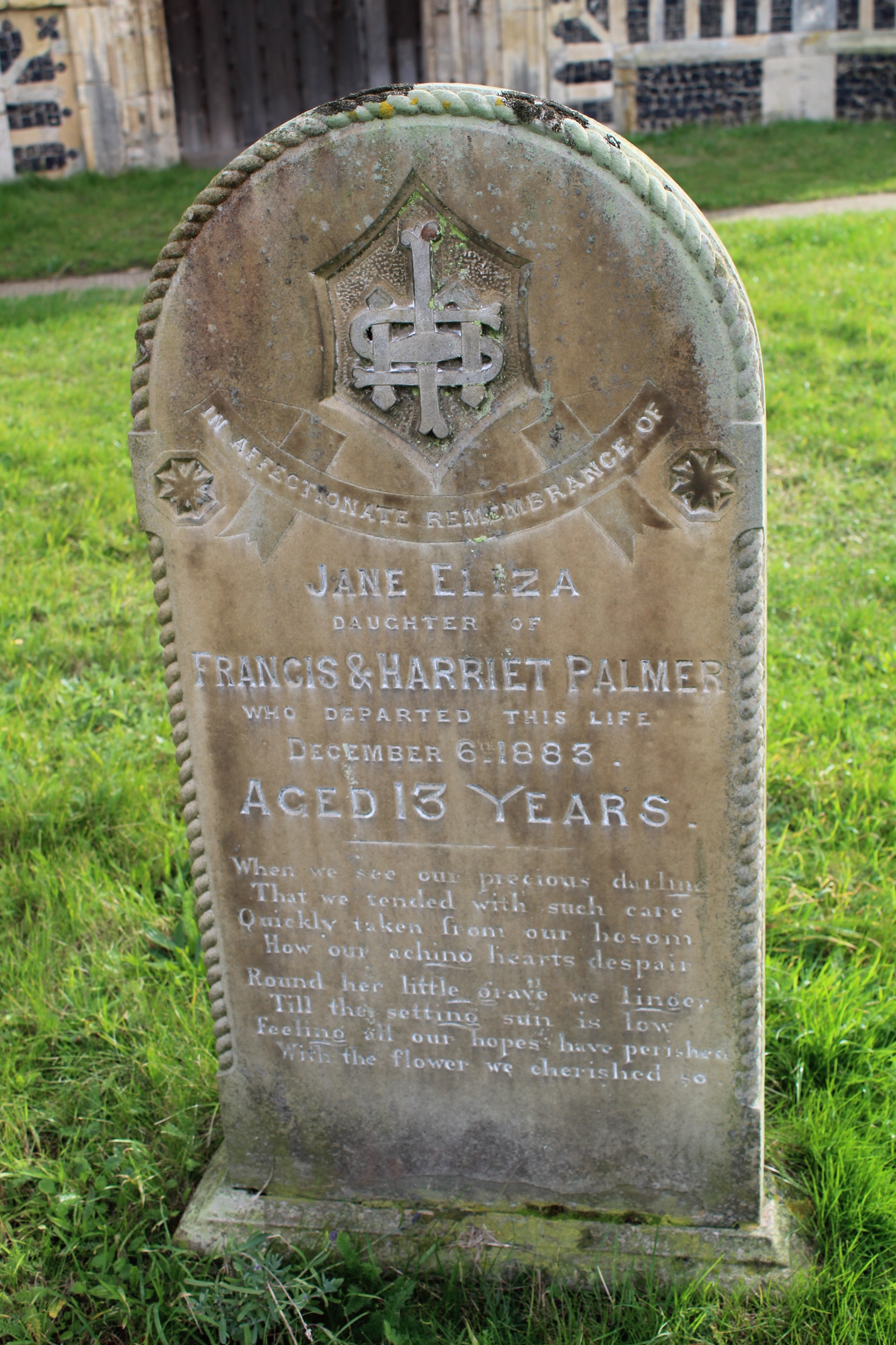 The grave of a thirteen-year-old girl in Church of St Edmund graveyard The grave of a thirteen-year-old girl in Church of St Edmund graveyard