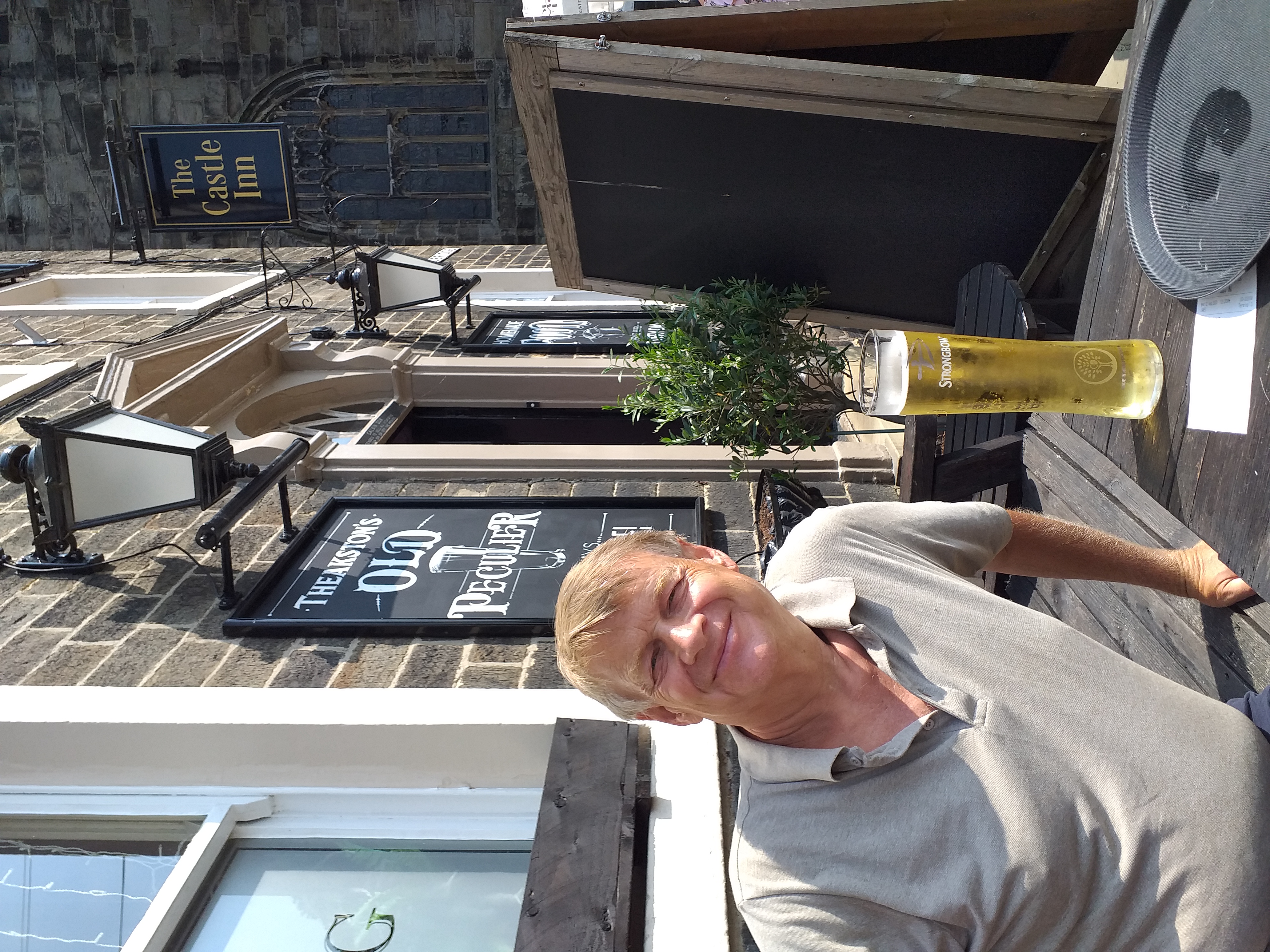 Mark outside a pub in Skipton Mark outside a pub in Skipton