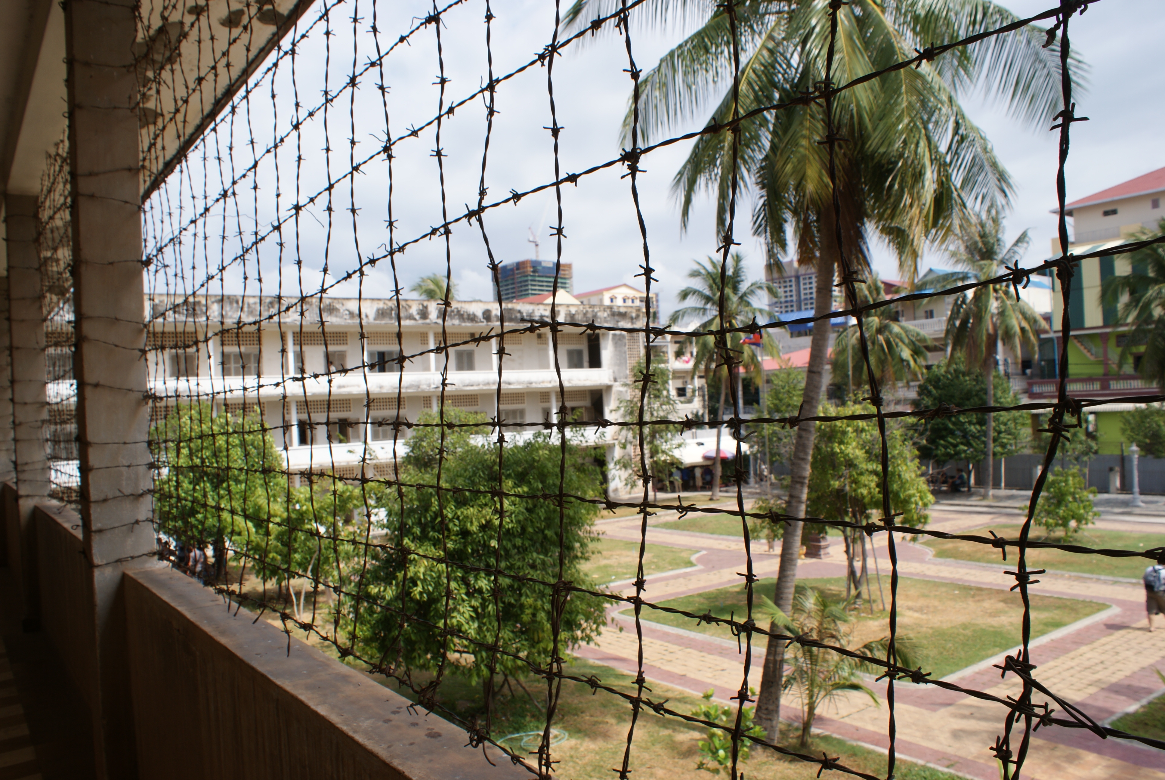 Barbed wire at Tuol Sleng prison Barbed wire at Tuol Sleng prison