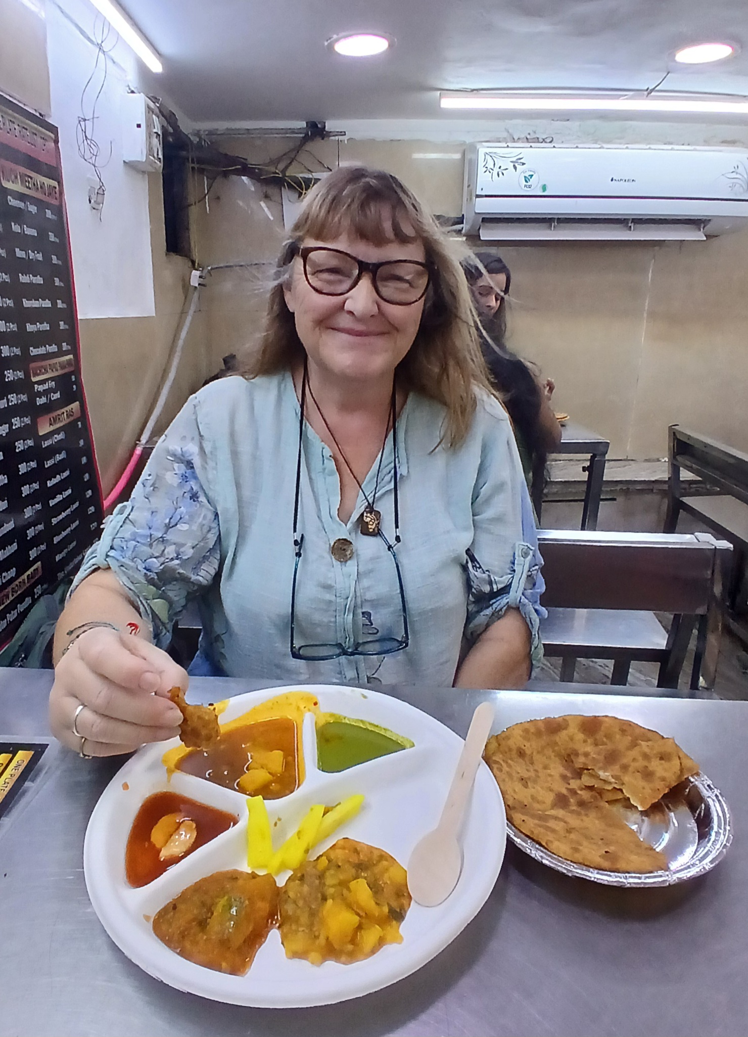 Andrea on a food tour in Delhi