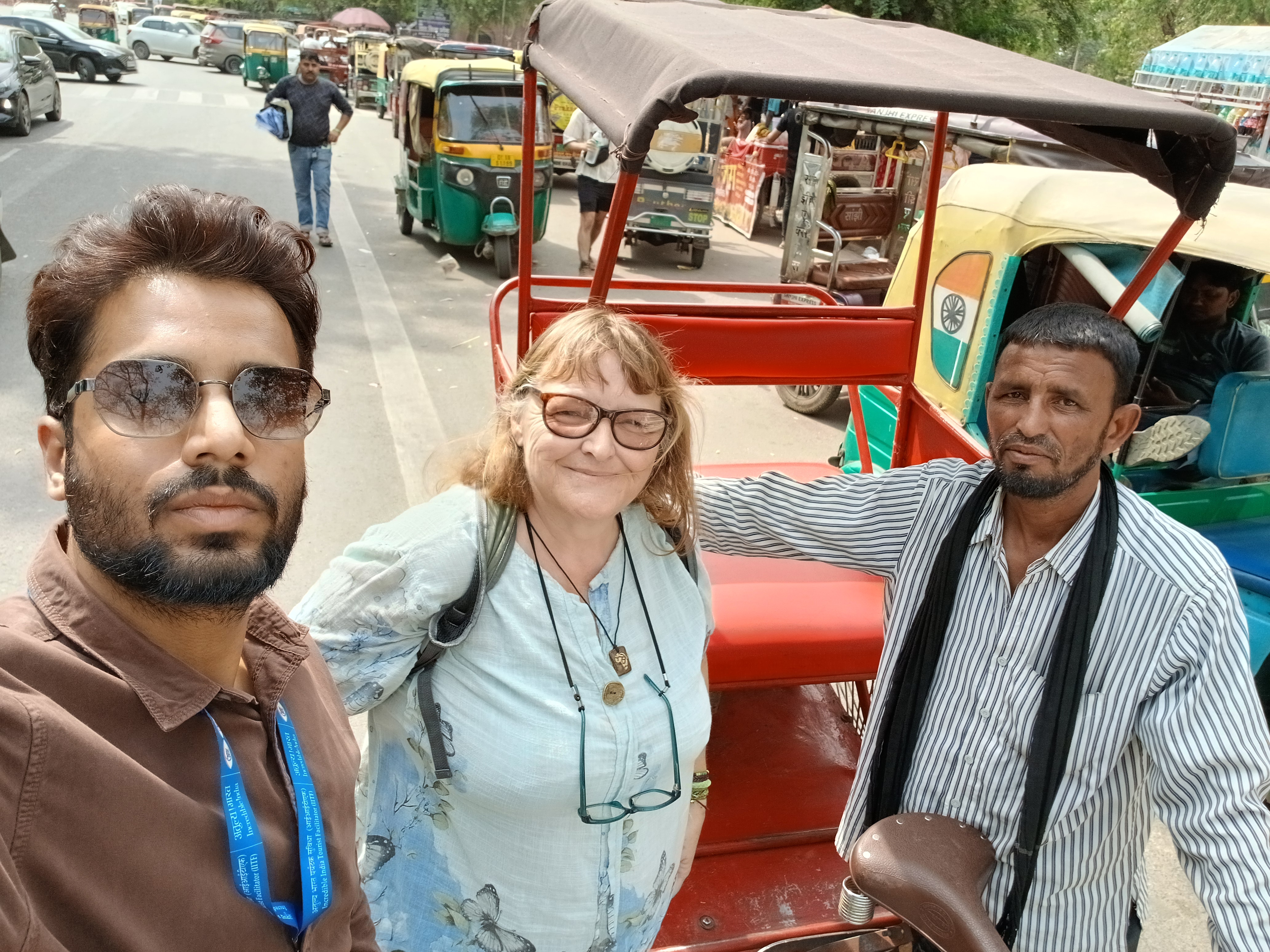 Me with my driver and guide on my Delhi Food Tour