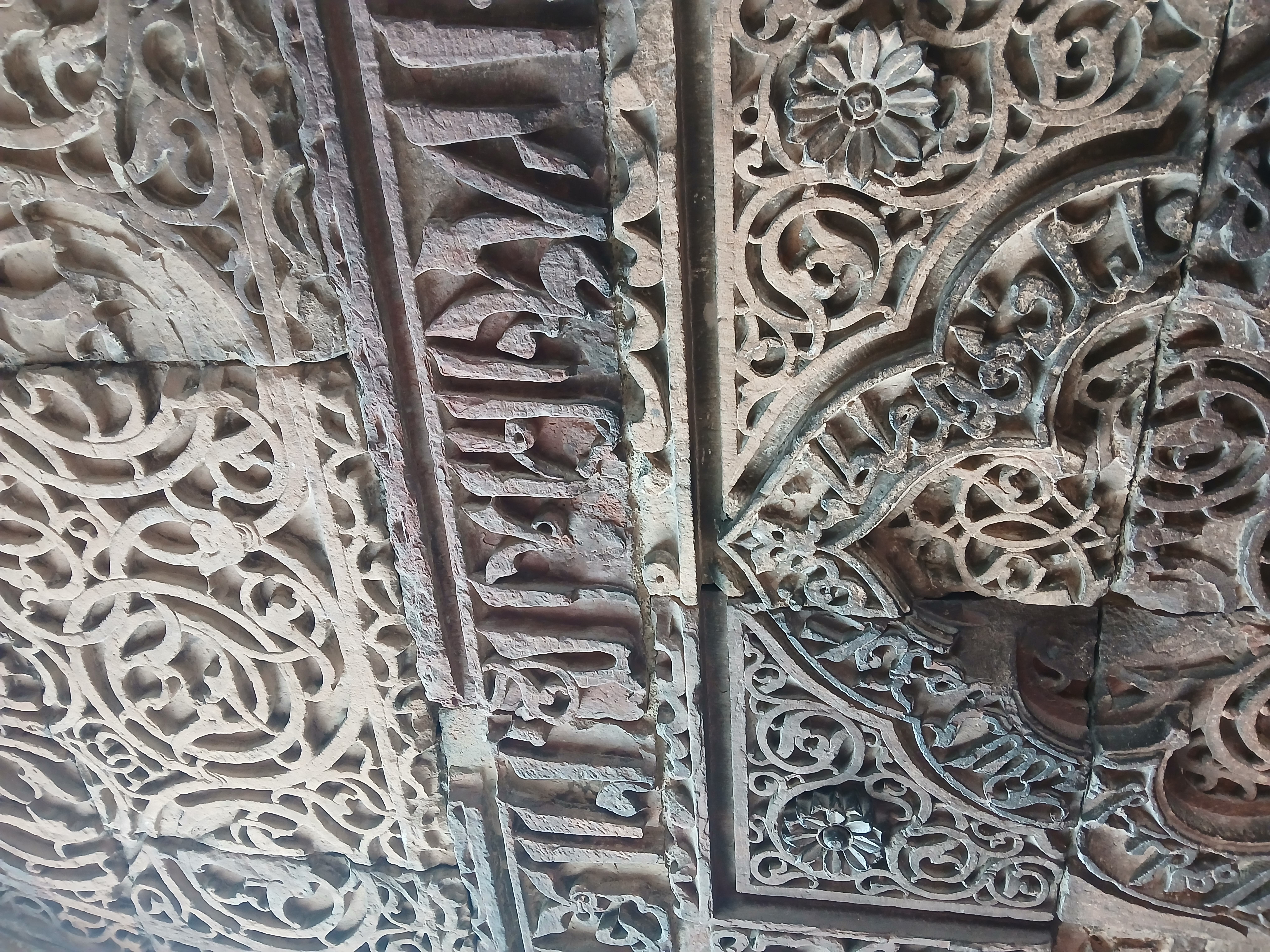 Close up of an exquisitely carved door within the Red Fort