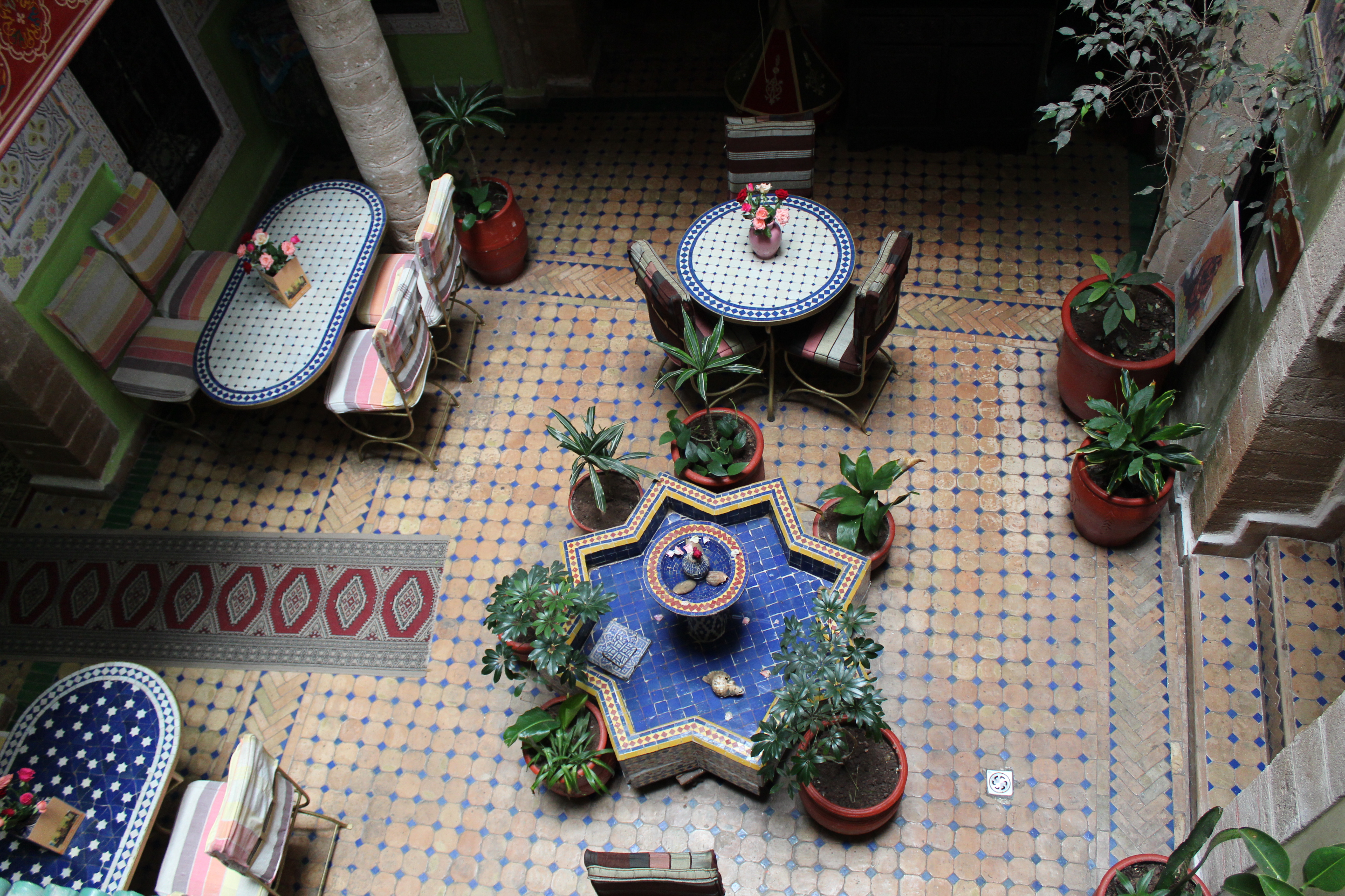 The inner courtyard of our riad in Essaouira