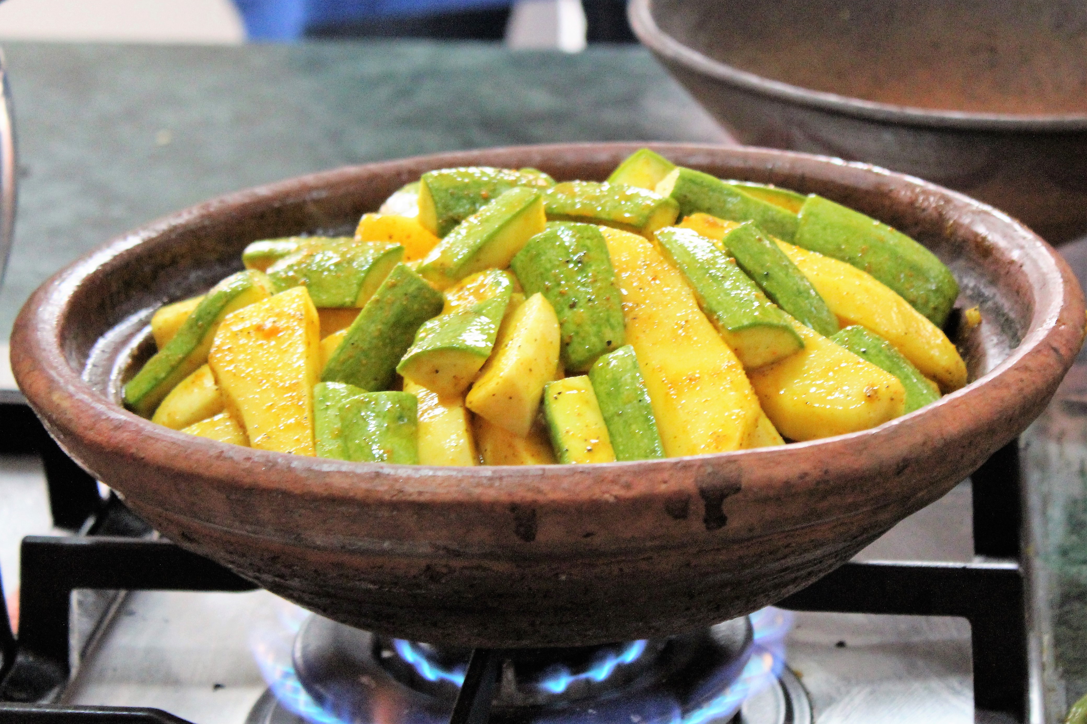 Vegetable tagine being cooked