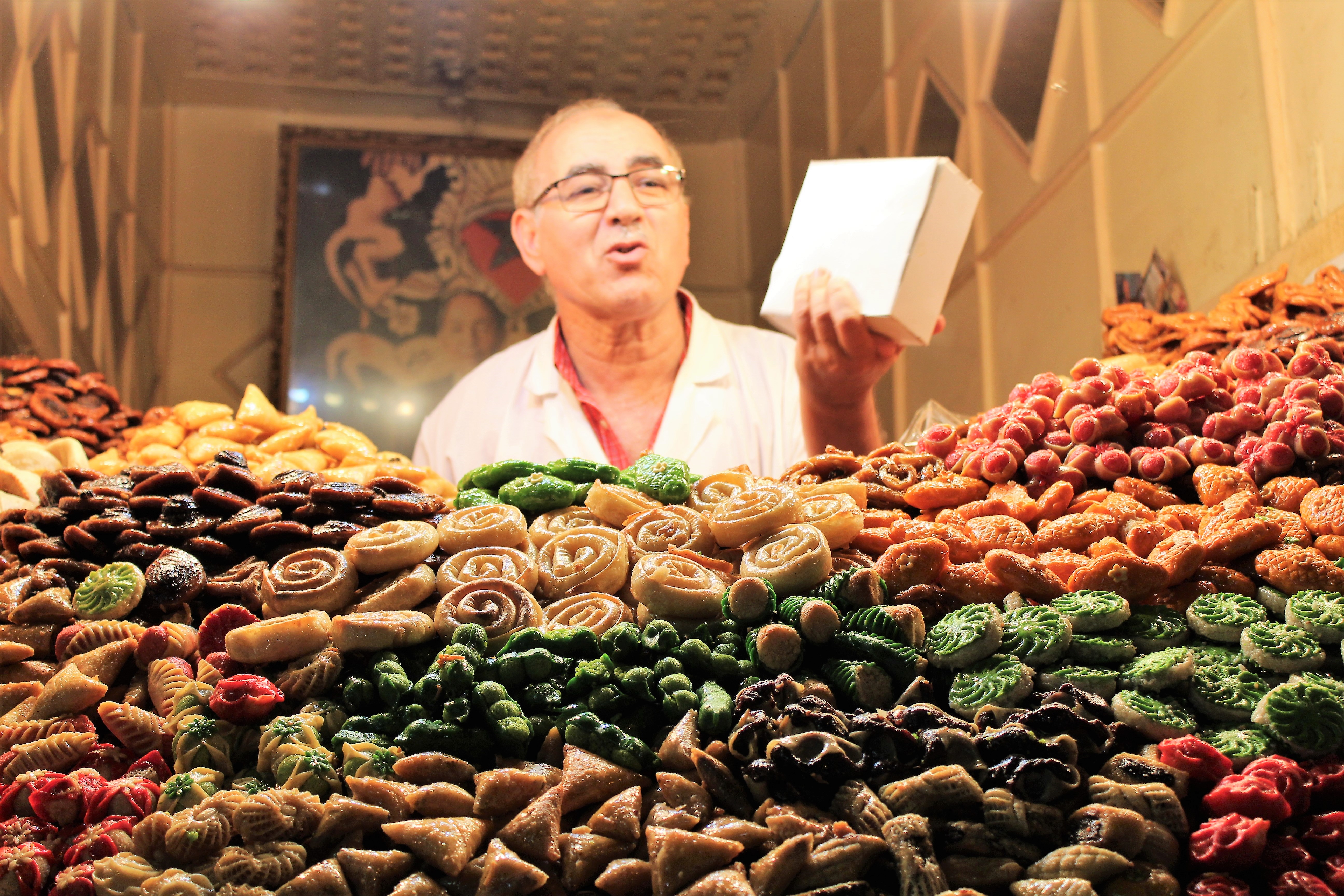 The cookie seller we met on our food tour of Marrakech