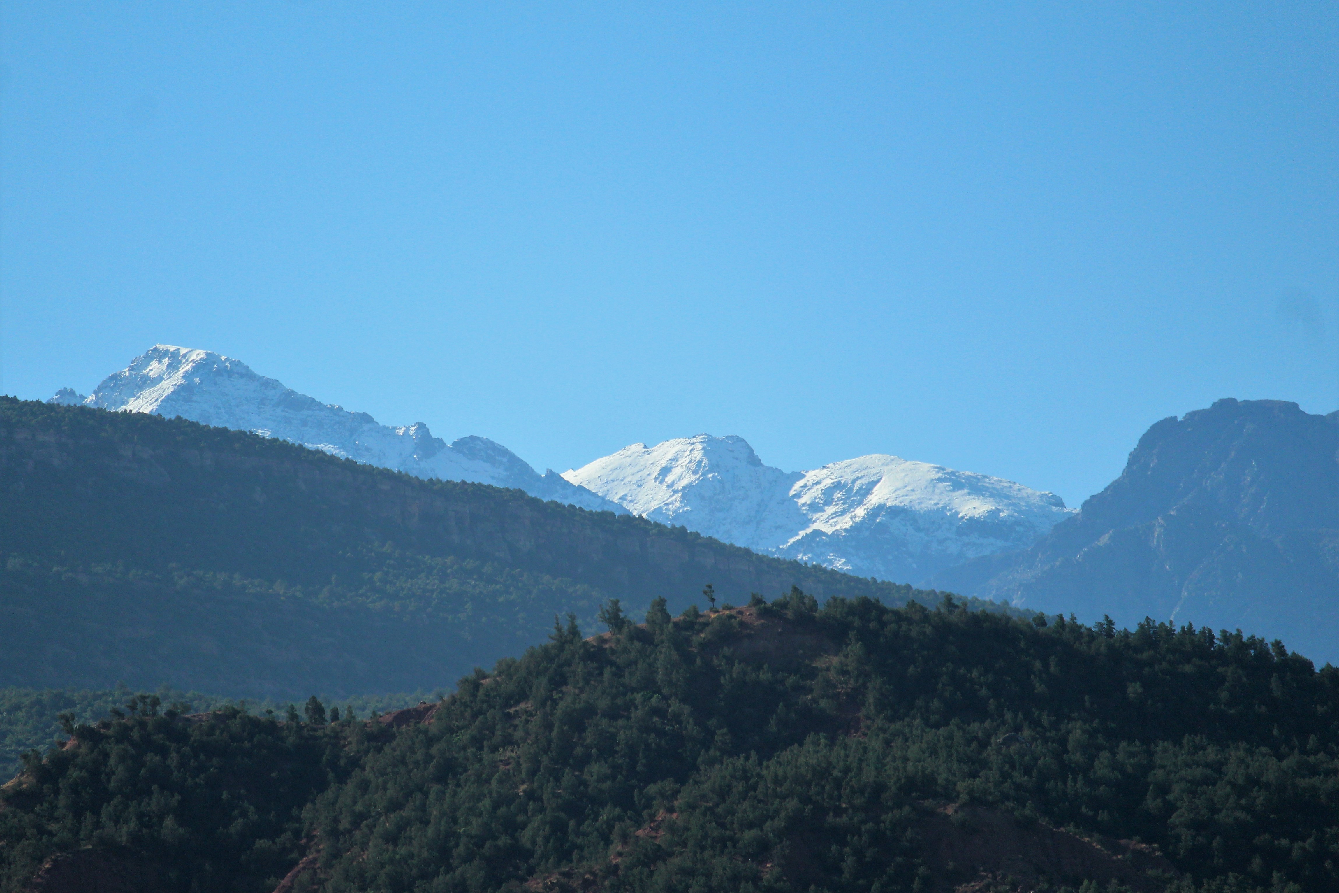 Our first glimpse of the snow-capped peaks of the High Atlas