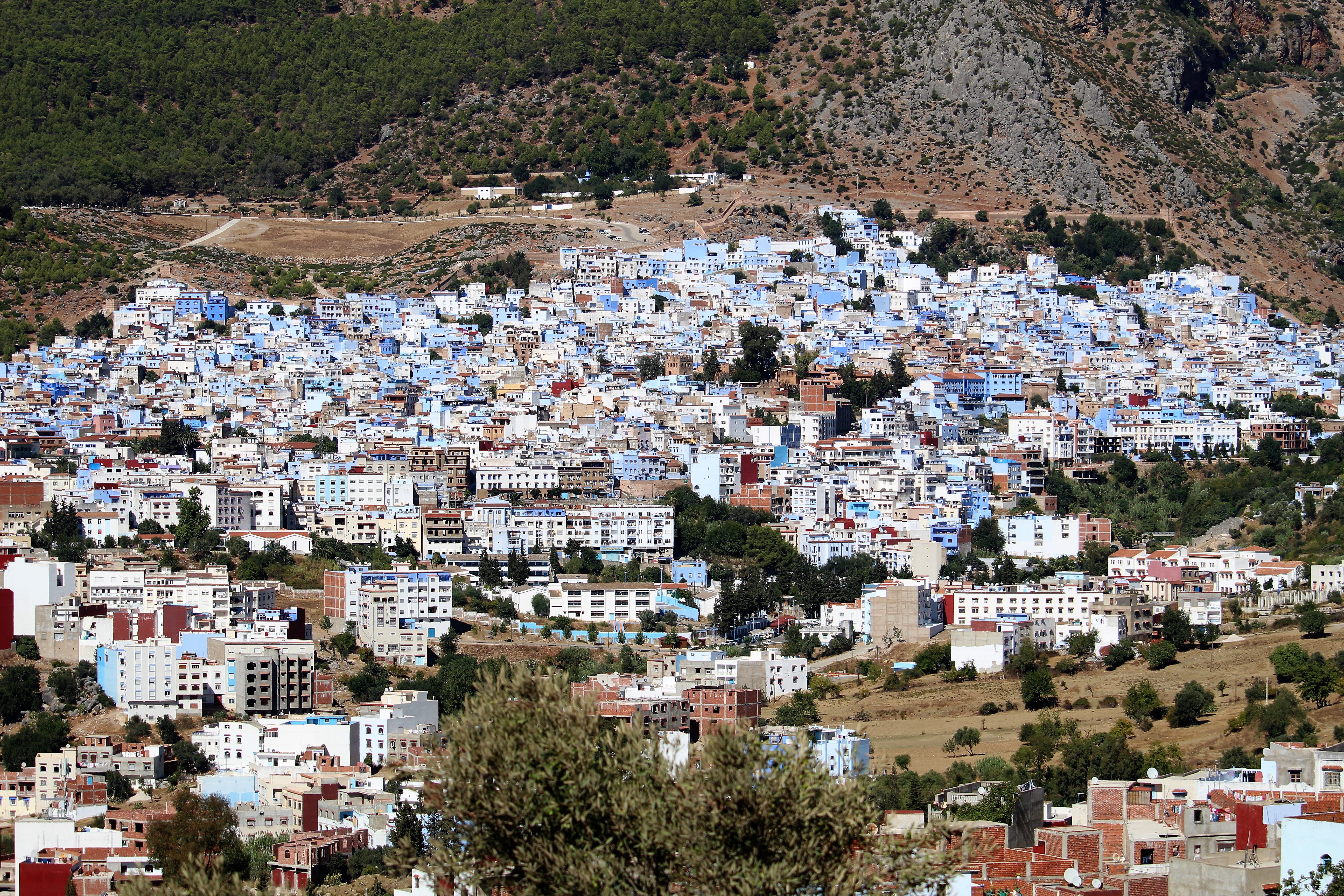 Our first sight of Chefchaouen