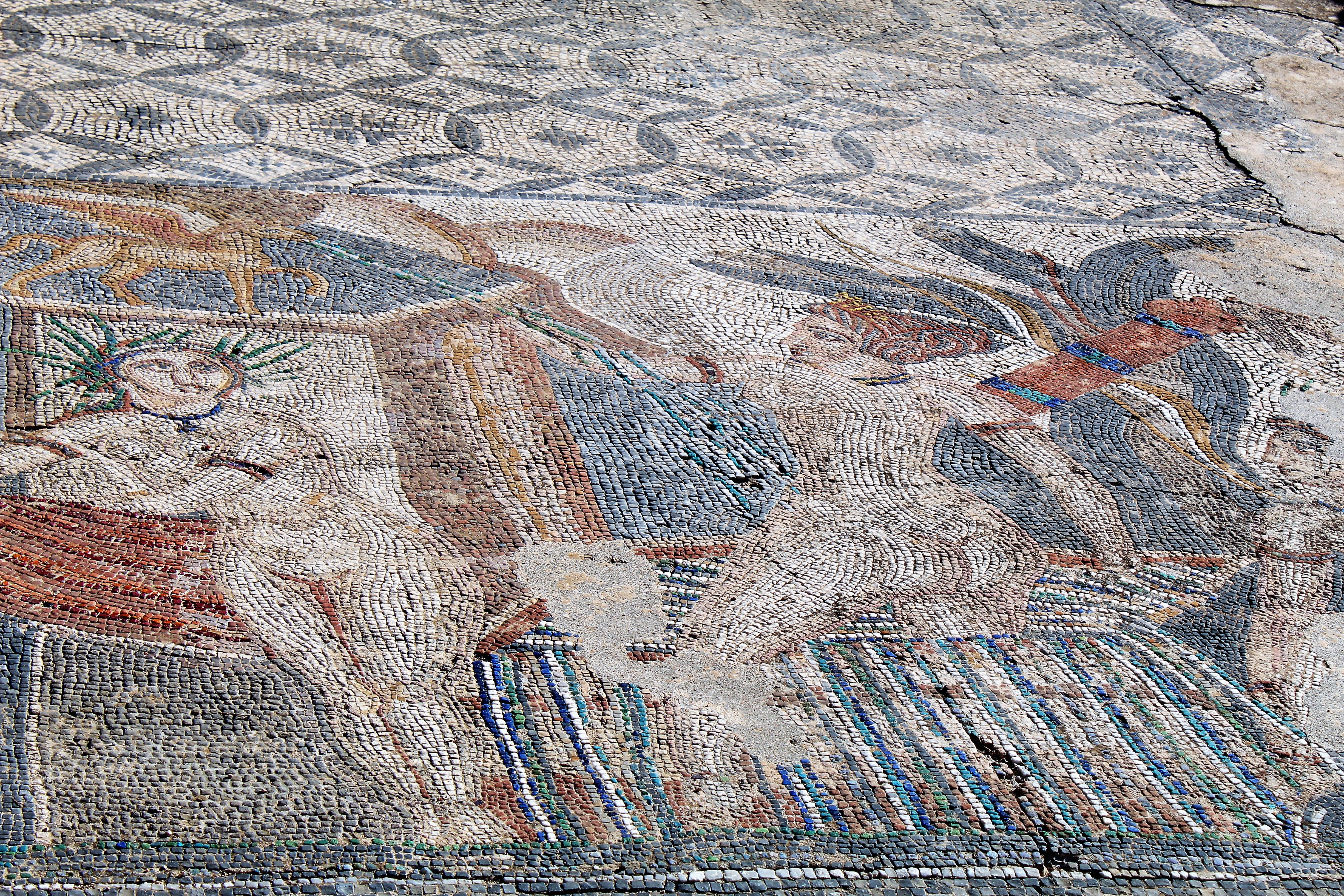 One of the stunning floor mosaics