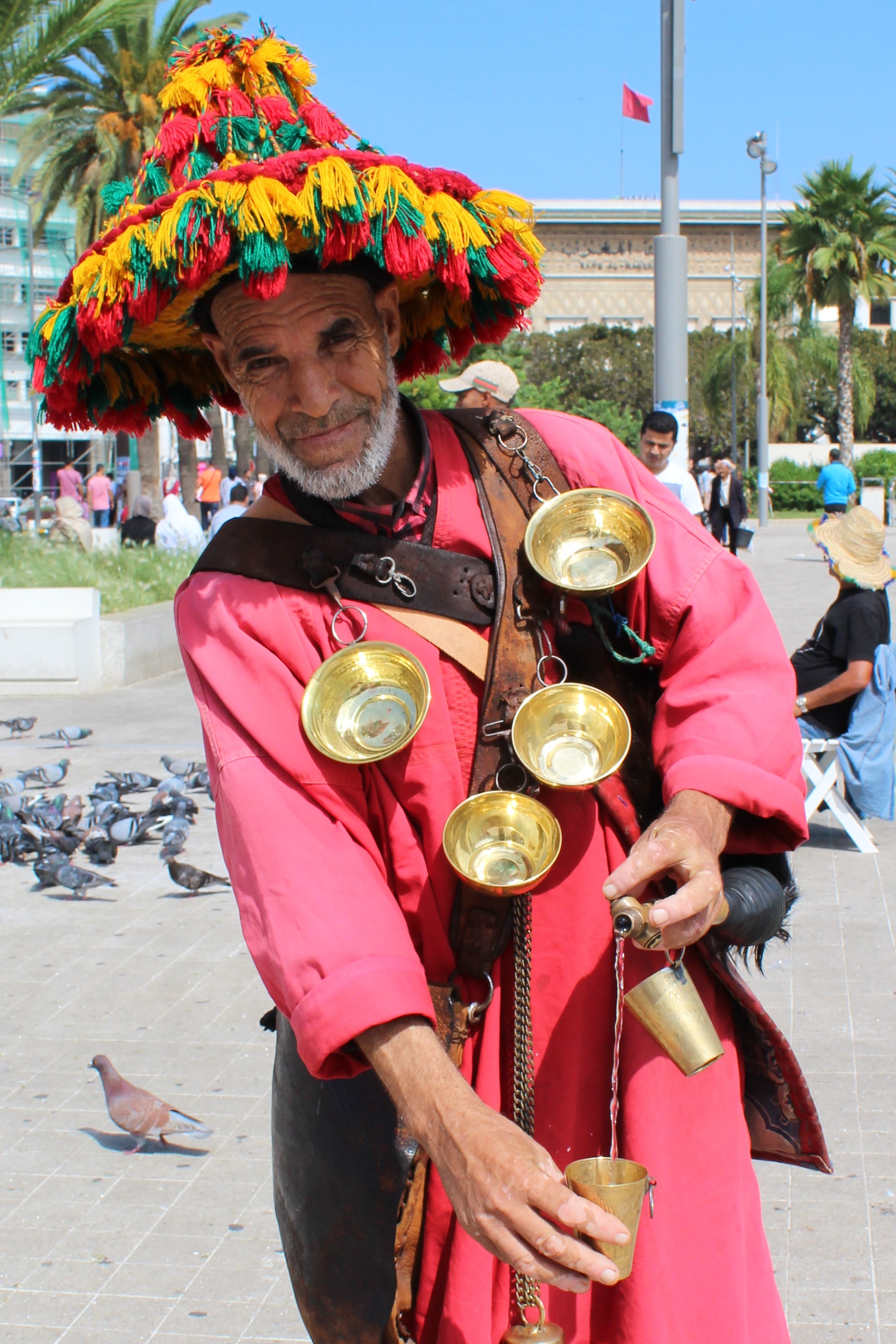 Water seller in Casablanca's main square Water seller in Casablanca's main square