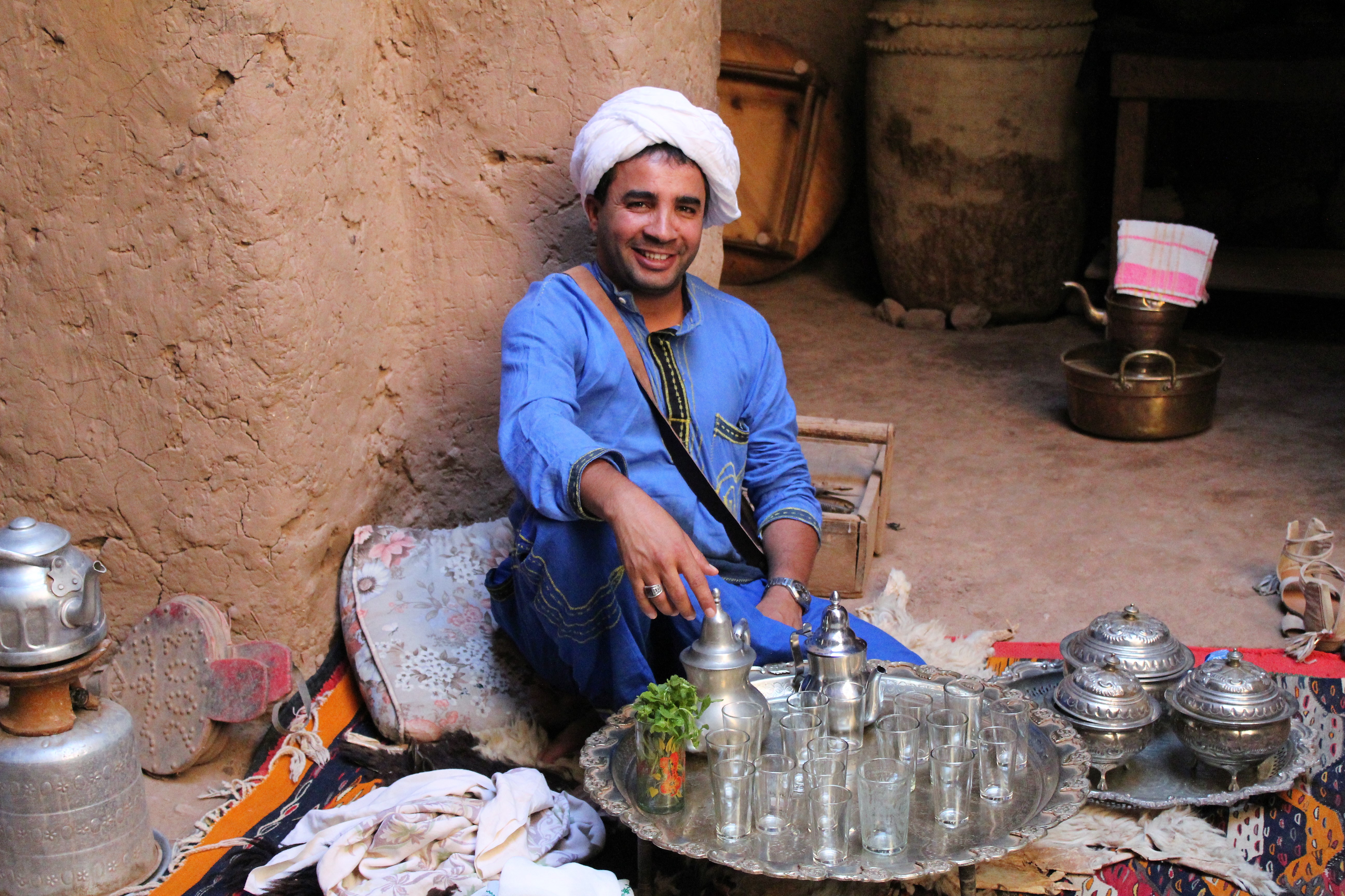 Hamid ready to serve us mint tea Hamid ready to serve us mint tea
