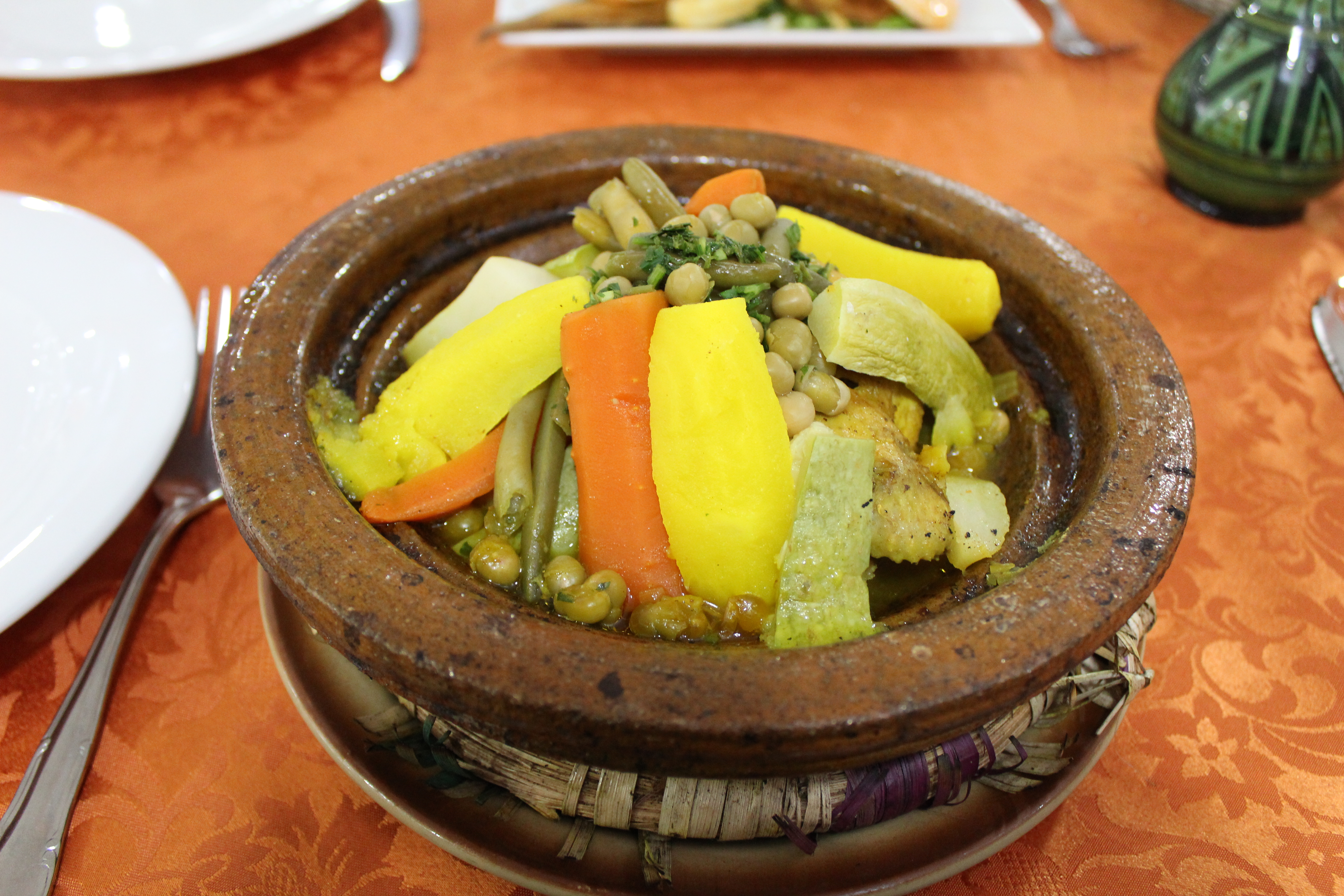 Chicken and vegetable tagine in Casablanca