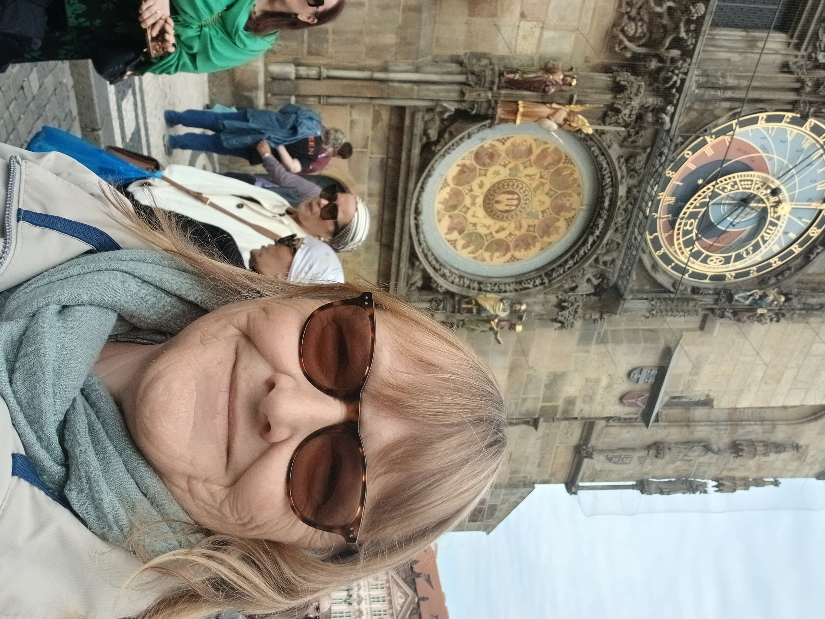 Andrea in front of the Astronomical Clock Andrea in front of the Astronomical Clock
