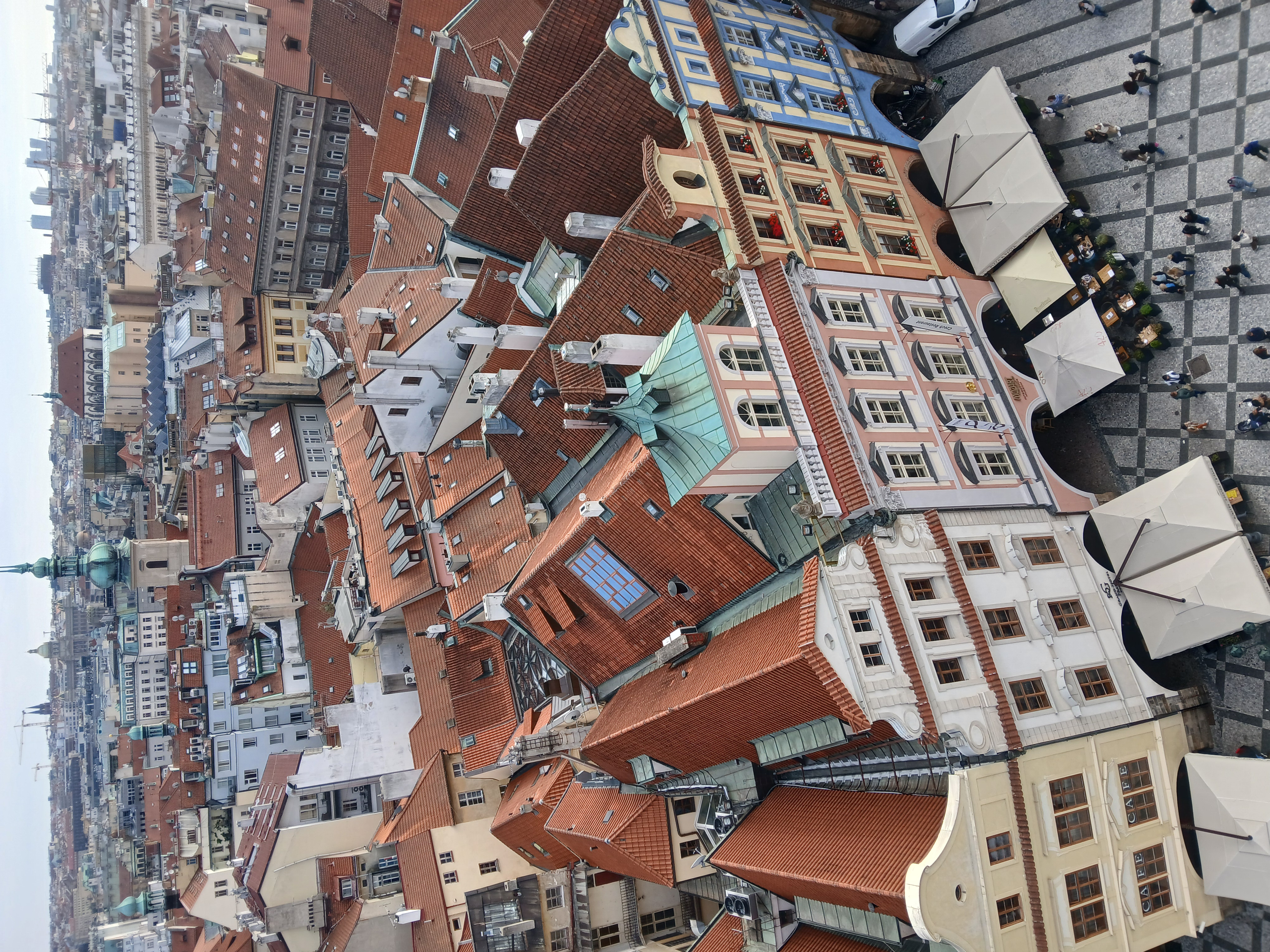 Red roofs of the Old Town Square see from the top of the Old Town Hall Tower Red roofs of the Old Town Square see from the top of the Old Town Hall Tower