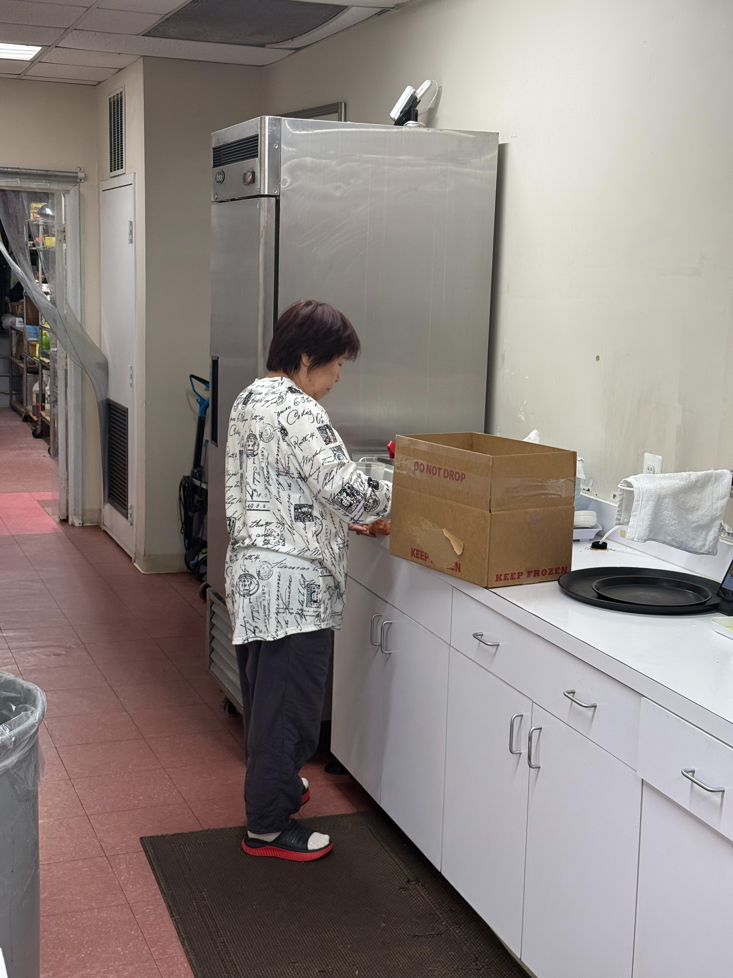 Owner in the kitchen