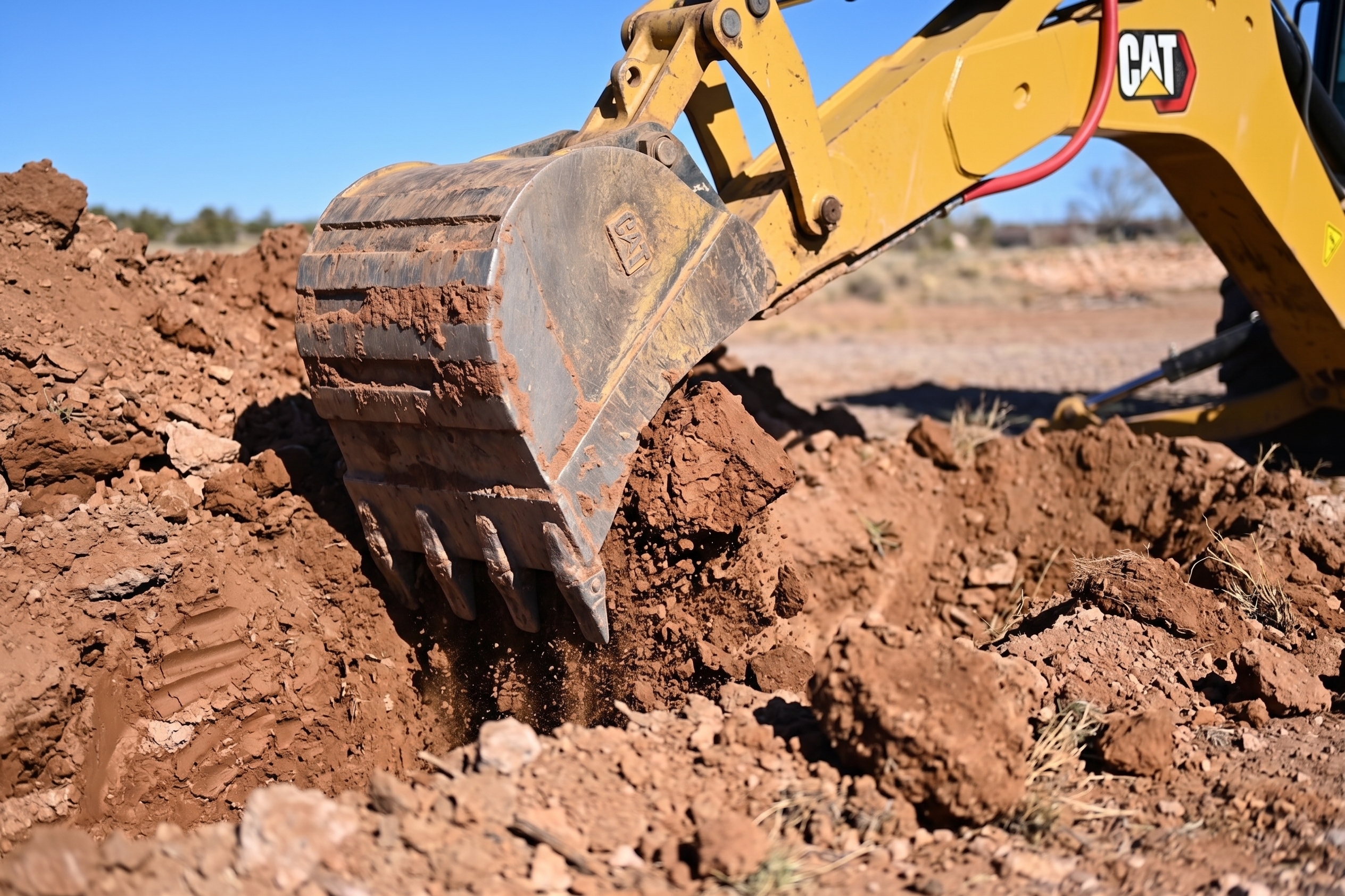 C&H Plumbing excavation equipment digging in the White Mountains