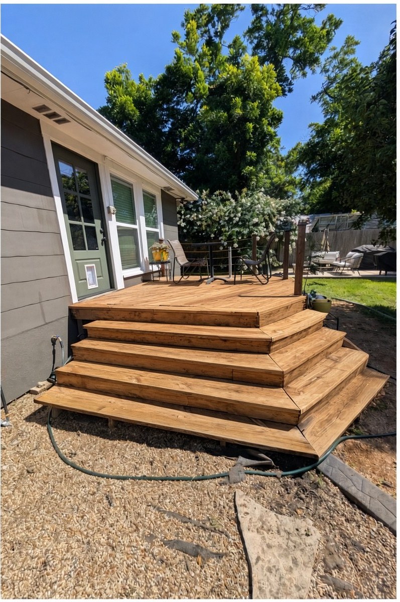Deck after pressure wash