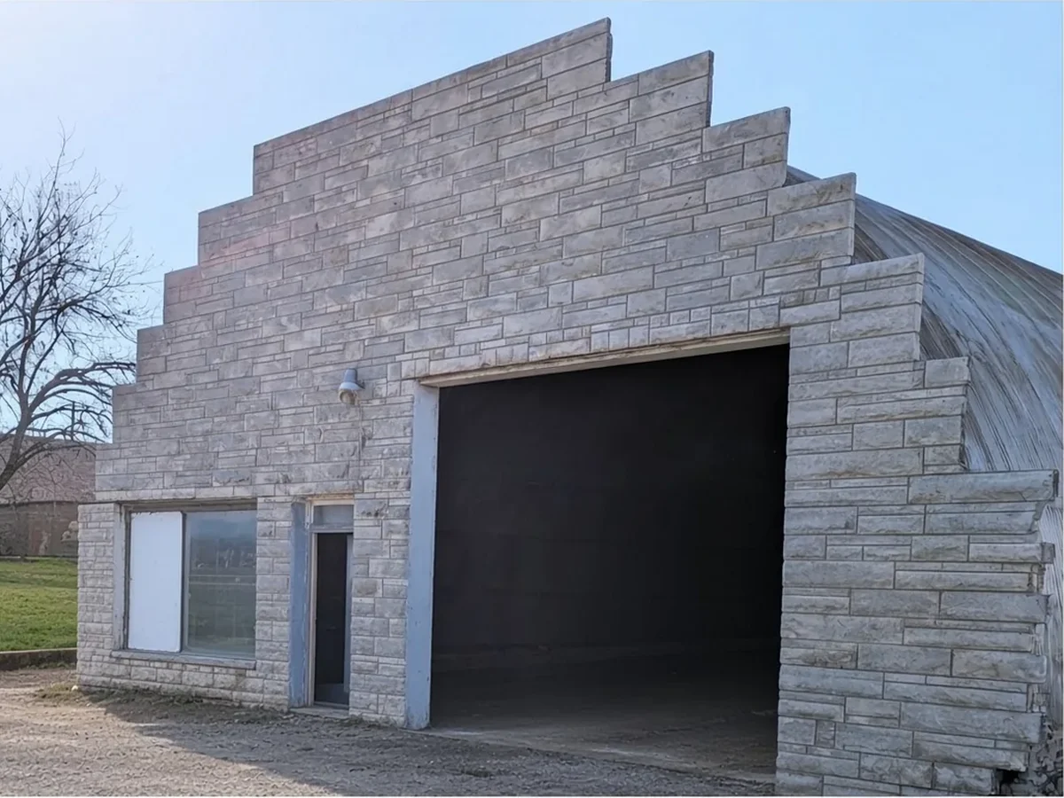 The same stone building after cleaning