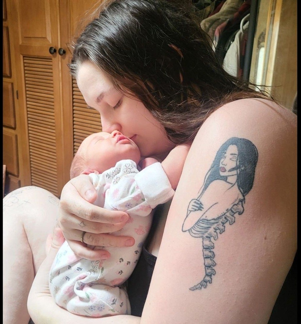 Holly with Baby E posted on social media in 2026 Holly with Baby E posted on social media in 2026