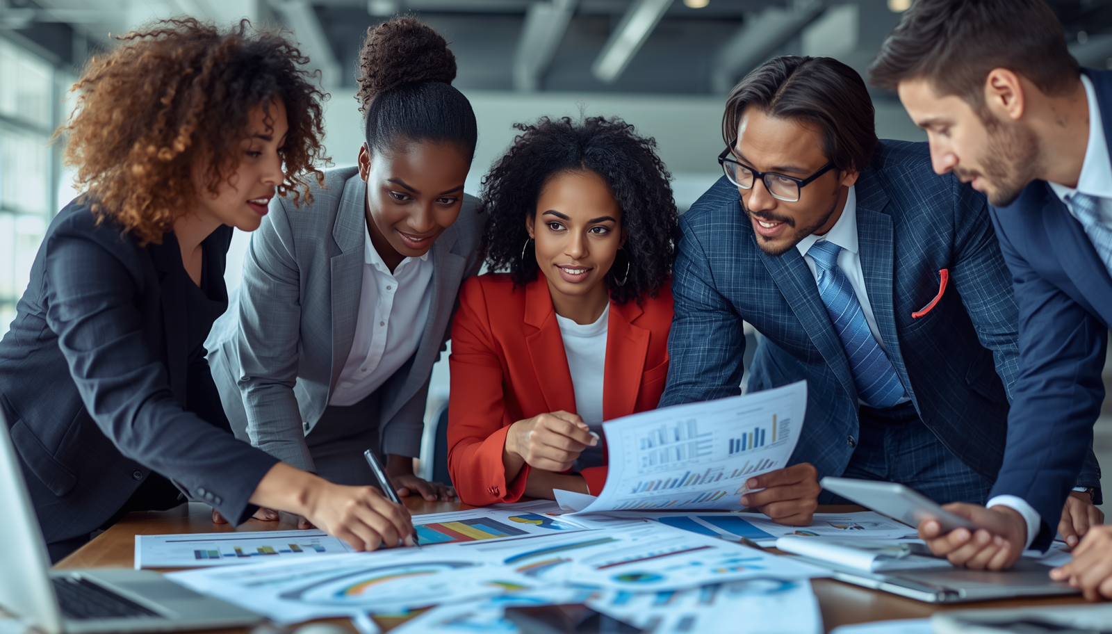Diverse group of professionals in a government procurement meeting showing differing perspectives and alignment challenges