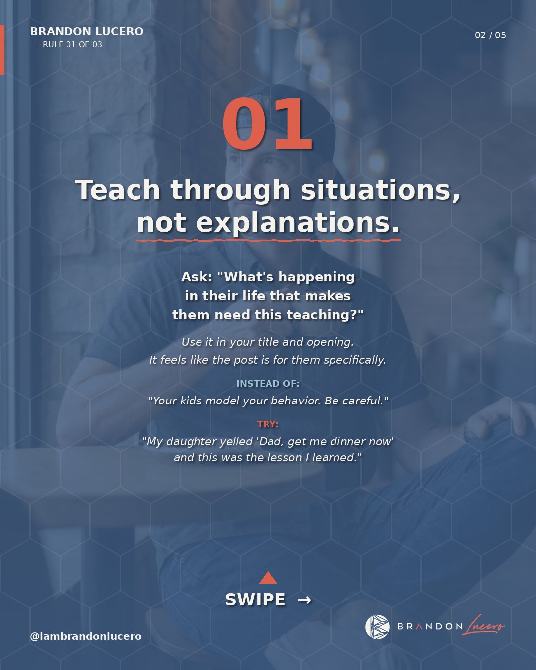 Carousel slide &mdash; Rule 01: Teach through situations