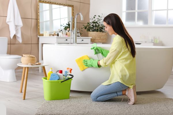 woman cleaning