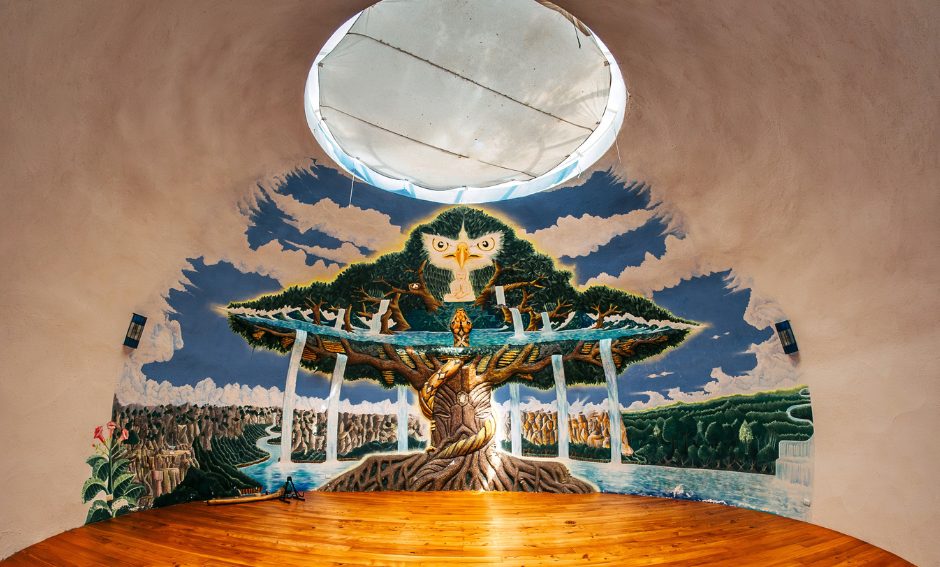 Inside the 9-metre air-crete sound dome