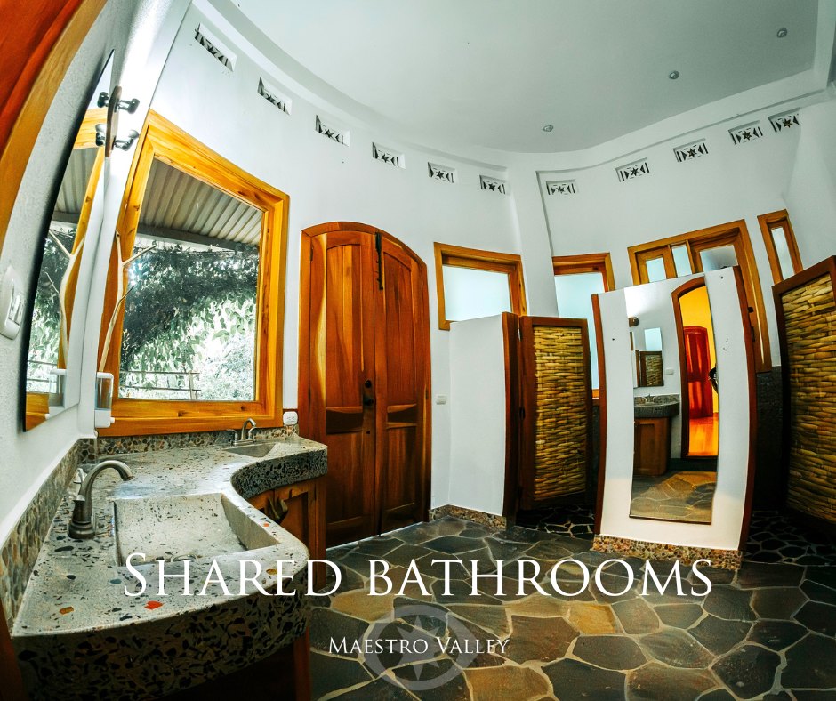 The shared bathrooms