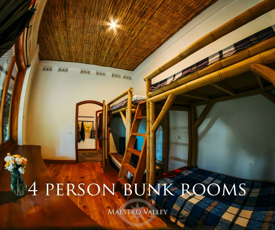 The four-person bunk rooms
