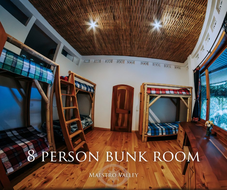 The eight-person bunk room