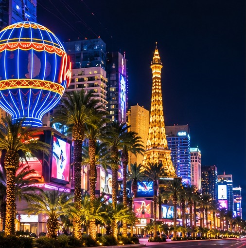 Las Vegas neon lights at night