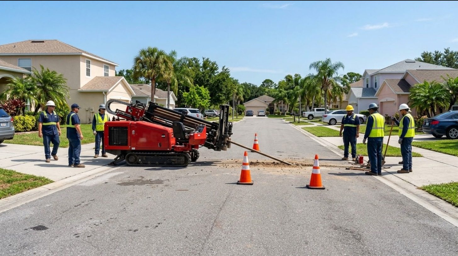 Street crossing with directional drill