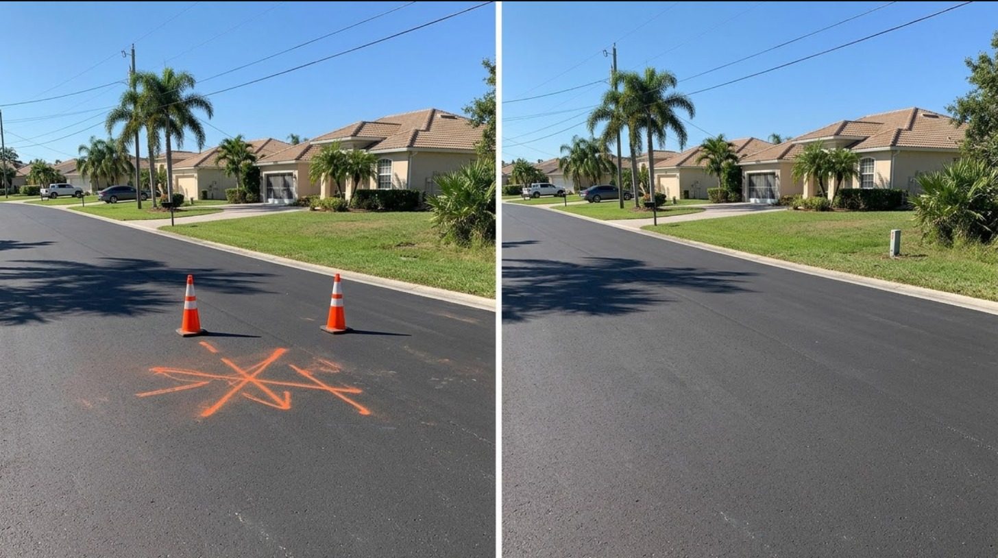 Street before and after